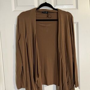 Elegant Tan Open Front Cardigan